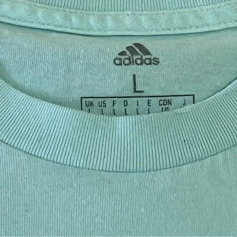 80s Adidas Teal Pink Black Retro Short Sleeve Tee Shirt Unisex L